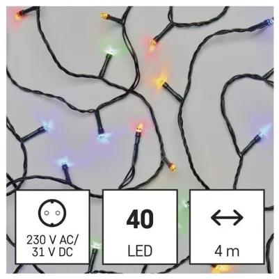 EMOS LED vonkajšia vianočná reťaz CLASSIC LIGHTS, 40xLED, viacfarebné svetlo, 4m, časovač, zelený