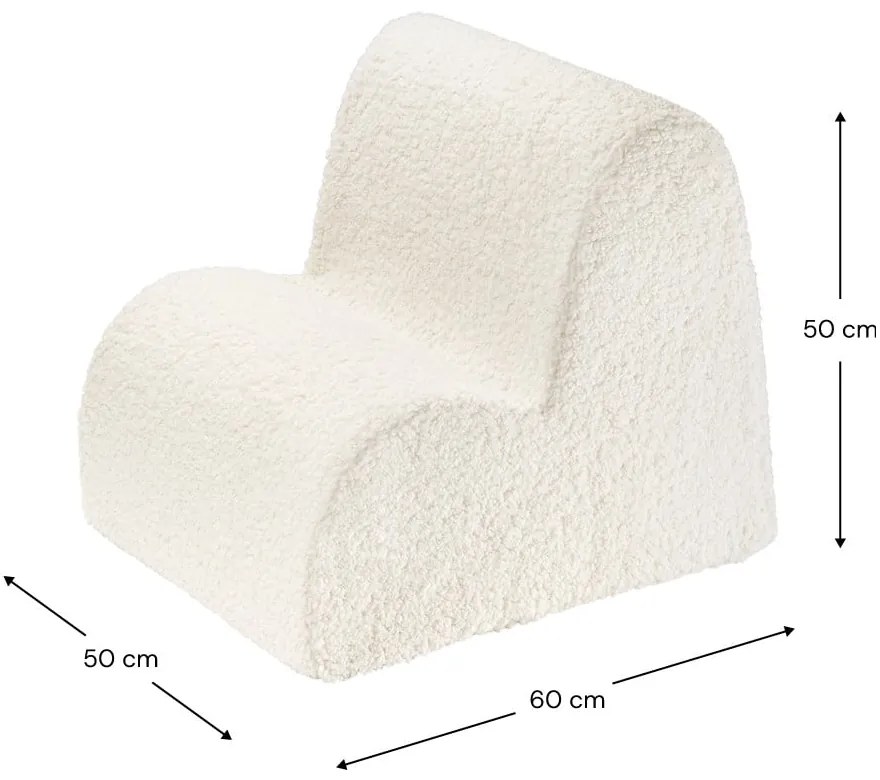 Krémové detské kresielko z textílie buklé Cloud – Wigiwama