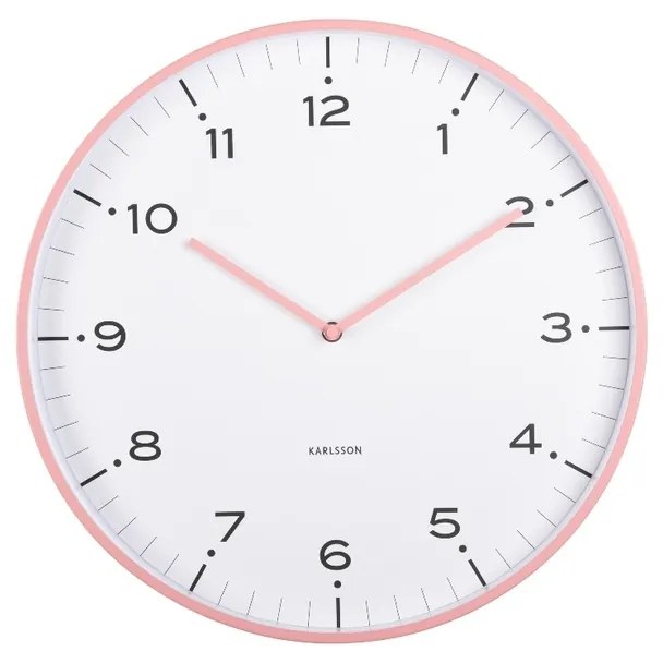 Dizajnové nástenné hodiny Karlsson 6011PI ružové,priemer 40 cm