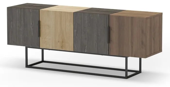 TV stolík v dekore duba v hnedo-prírodnej farbe 140x55 cm Titan – Marckeric