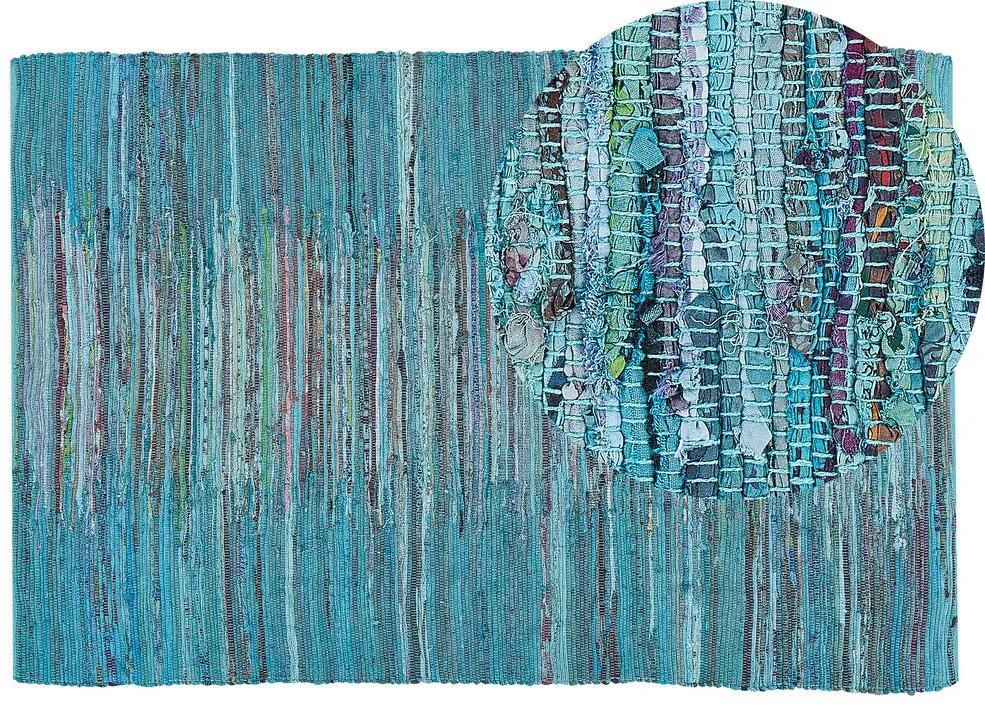 Bavlnený koberec 140 x 200 cm modrý MERSIN Beliani