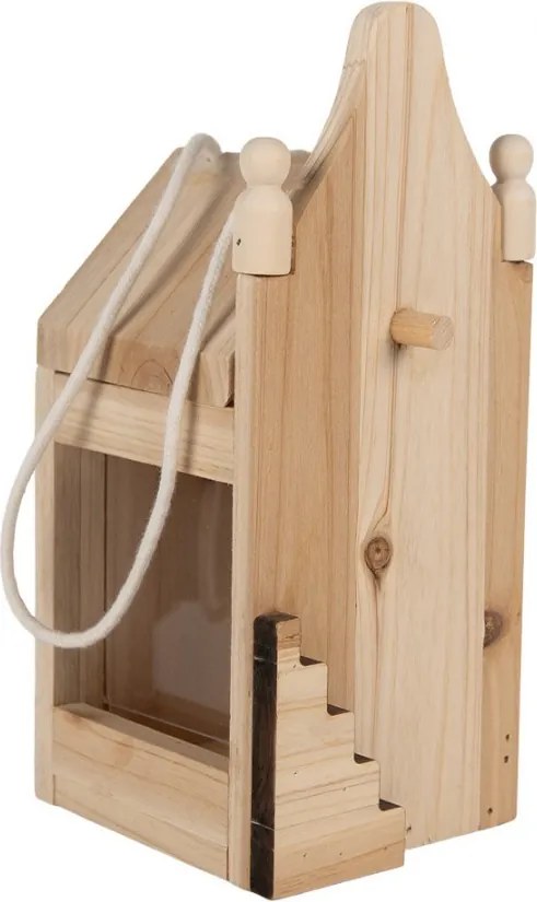 Bird Feeder House 10x11x23 Cm Brown Wood - 10.0 cm