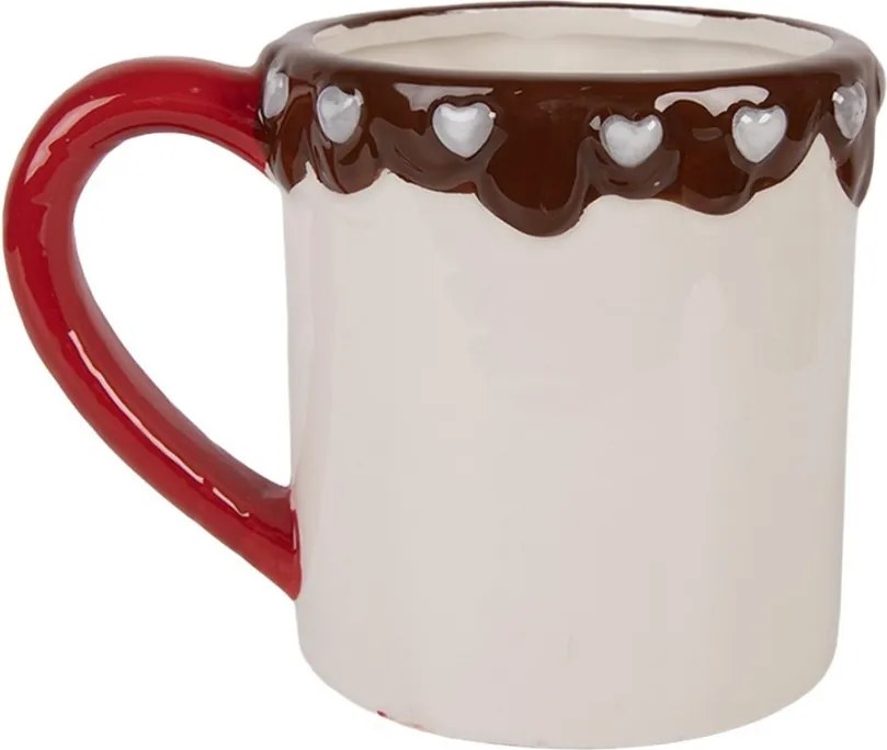 Biely vianočný keramický hrnček Santa Claus - 14*10*10 cm / 375 ml