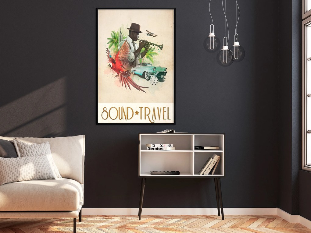 Artgeist Plagát - Sound Travel [Poster] Veľkosť: 30x45, Verzia: Čierny rám