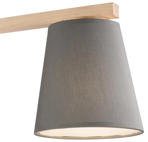 Prisadený luster ELLIE 3xE27/60W/230V šedá/buk