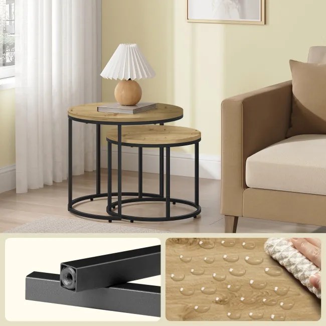 Sada 2 konferenčných stolíkov OSKAR čierne nohy