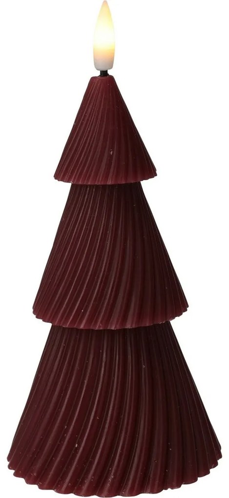 LED Sviečka Stromček červená, 1x LED, 8,5 x 15 cm, 2x AAA