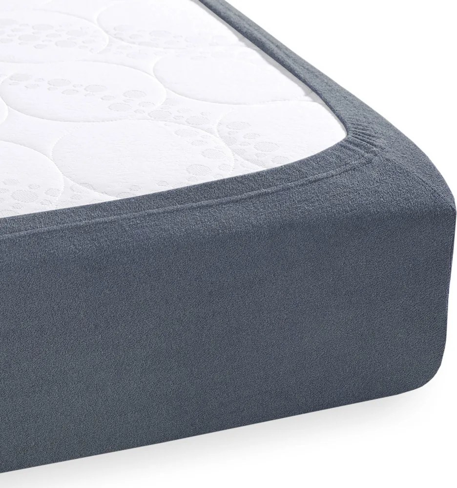 Froté napínacie prestieradlo na vysoký matrac FR-029 Antracitovo sivé 200 x 220 - výška 30 cm