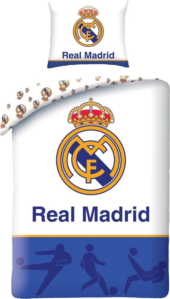 Bavlnené posteľné obliečky Real Madrid CF – motív Biely balet - 100% bavlna - 70x90 cm + 140x200 cm