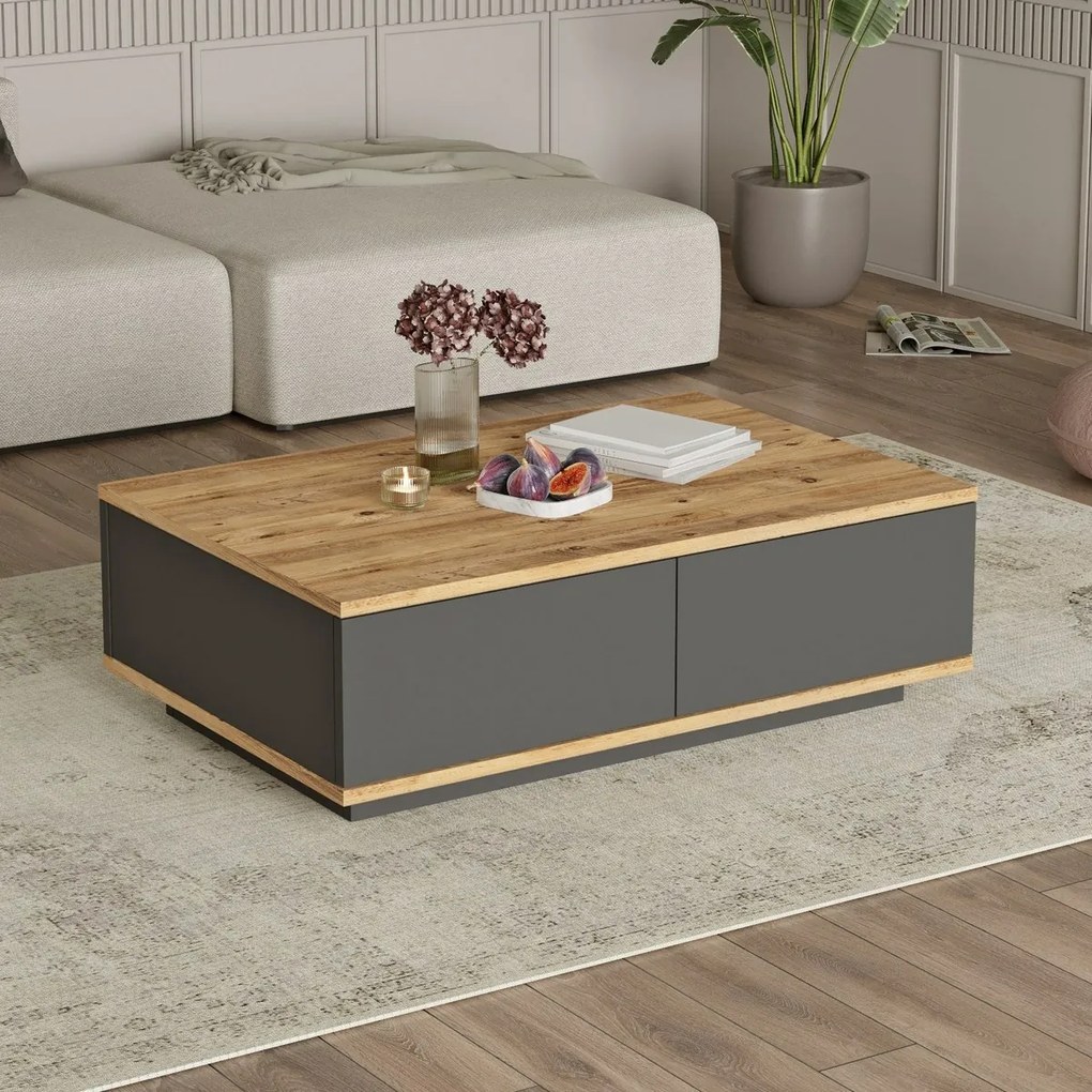 Konferenčný stolík Frem Anthracite a Atlantic Pine