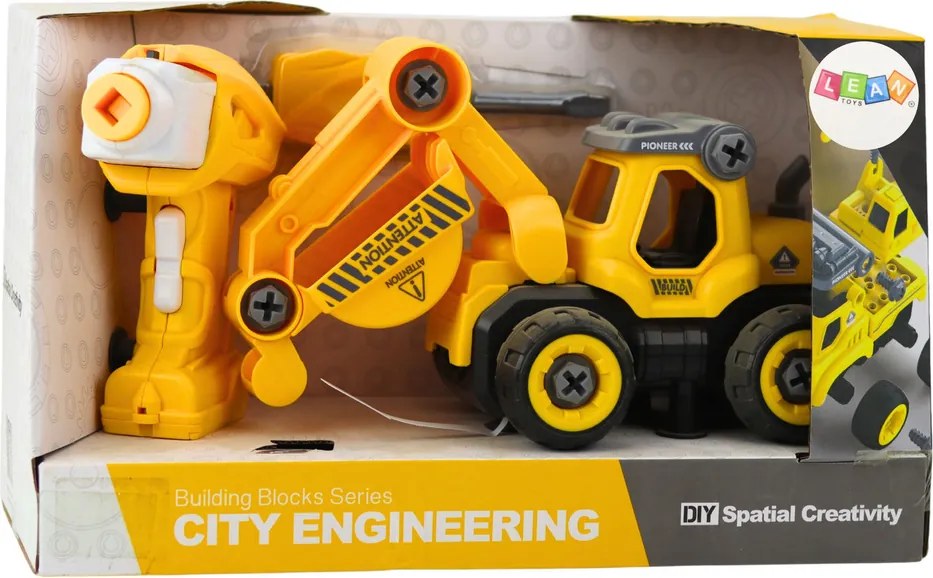 LEAN Toys RC skrutkovač na diaľkové ovládanie žltý 2v1