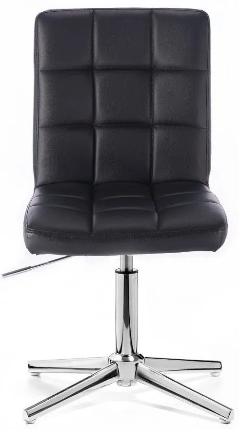 LuxuryForm DESIGN Stolička TOLEDO na striebornom kríži - čierna
