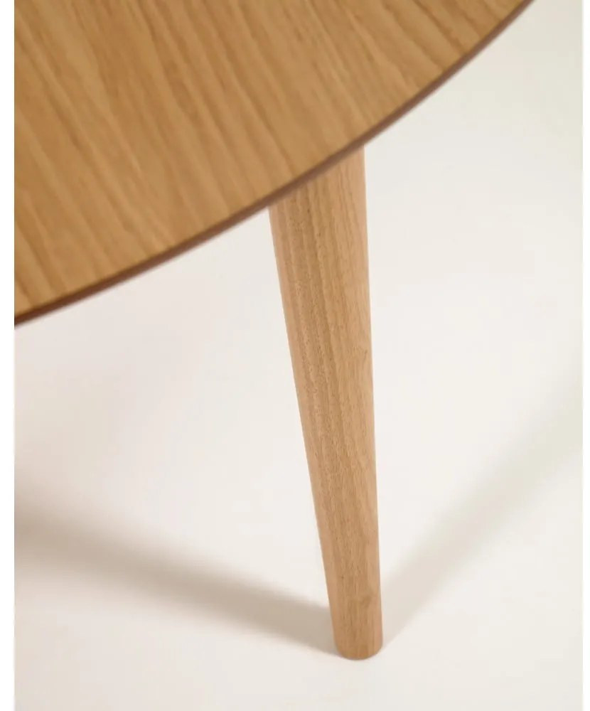 Rozkladací jedálenský stôl v dekore duba v prírodnej farbe 90x120 cm Oqui – Kave Home