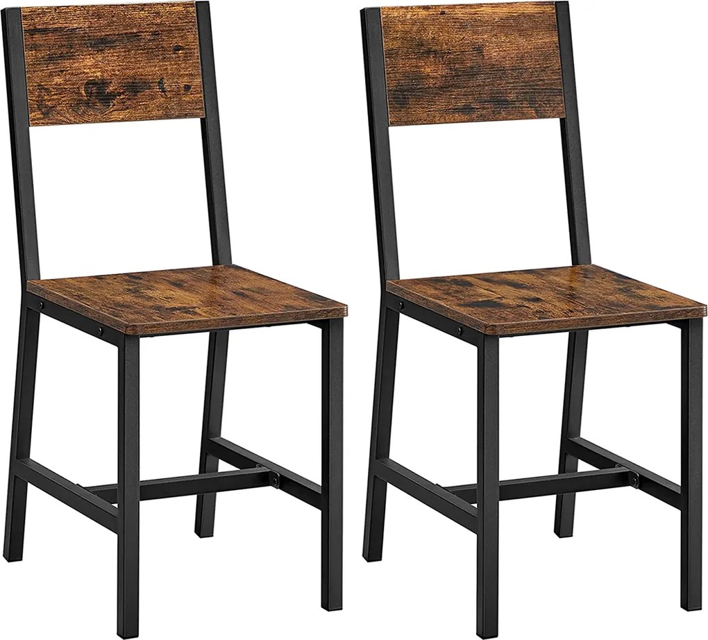 Súprava 2 ks jedálenských stoličiek Vasagle Burta hnedo-čierna