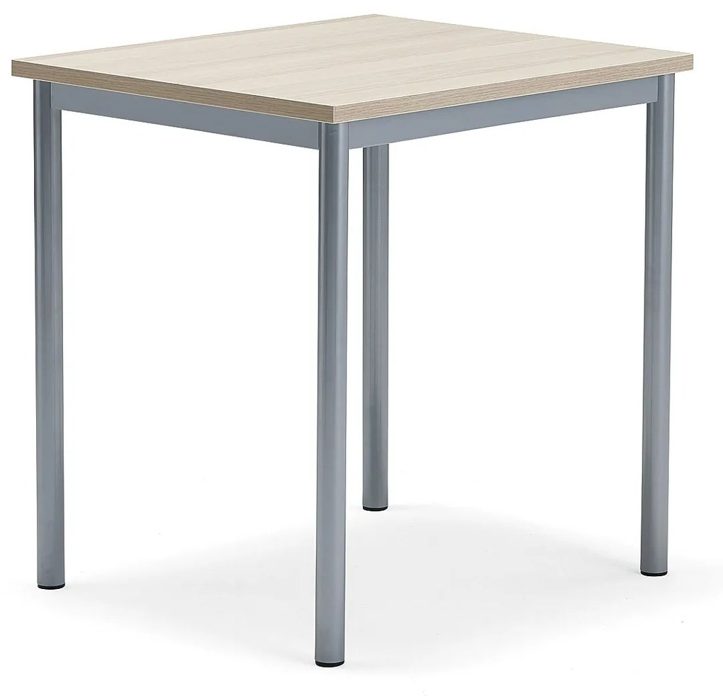 Stôl SONITUS PLUS, 700x600x720 mm, akustický HPL - jaseň, strieborná