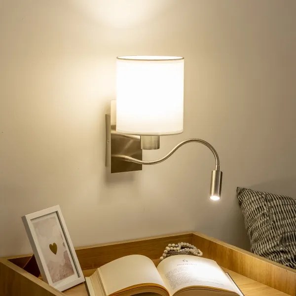 Brilagi - LED Nástenná lampa NUBILA 1xE27/25W/230V + LED/3W chróm/biela