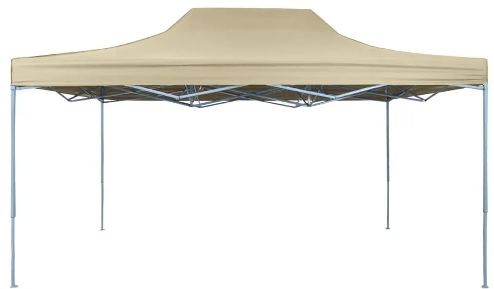 vidaXL Skladací záhradný stan 3x4,5 m, krémovo biely