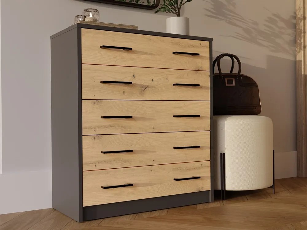 Botník ALEX 74 cm antracitový/dub artisan