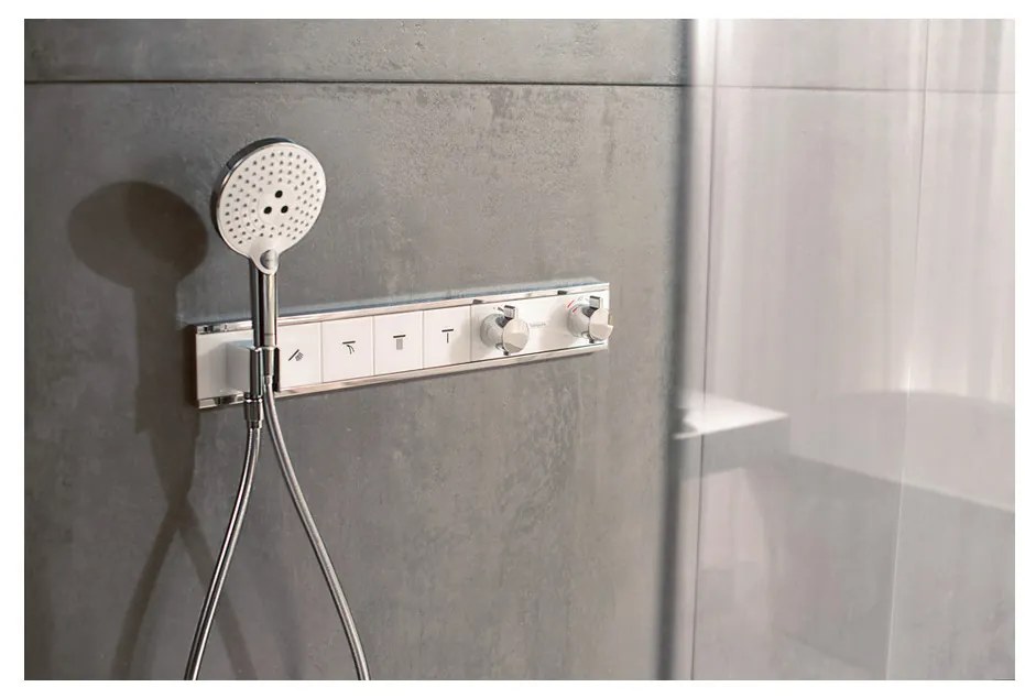 Hansgrohe RainSelect, batéria pod omietku na 4 spotrebiče, biela/chrómová, HAN-15357400