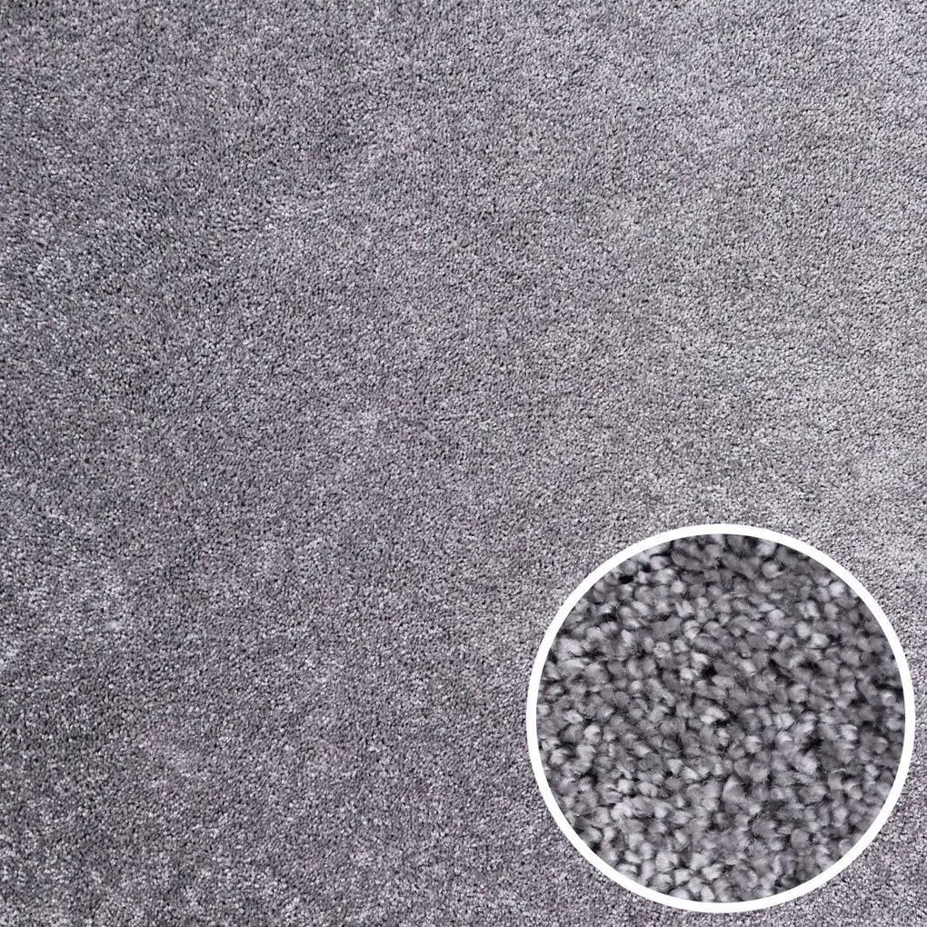 AKCIA: 75x160 cm Kusový koberec Velur Ultra strieborný - obšitý zo všetkých strán, šíře, šedá, filc, kancelária, AladinWorld Expres