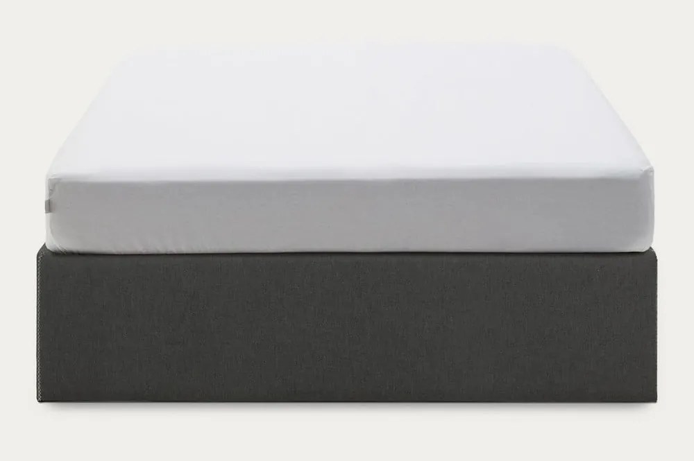 Čierna čalúnená dvojlôžková posteľ s úložným priestorom/bez čela 140x190 cm Matters – Kave Home