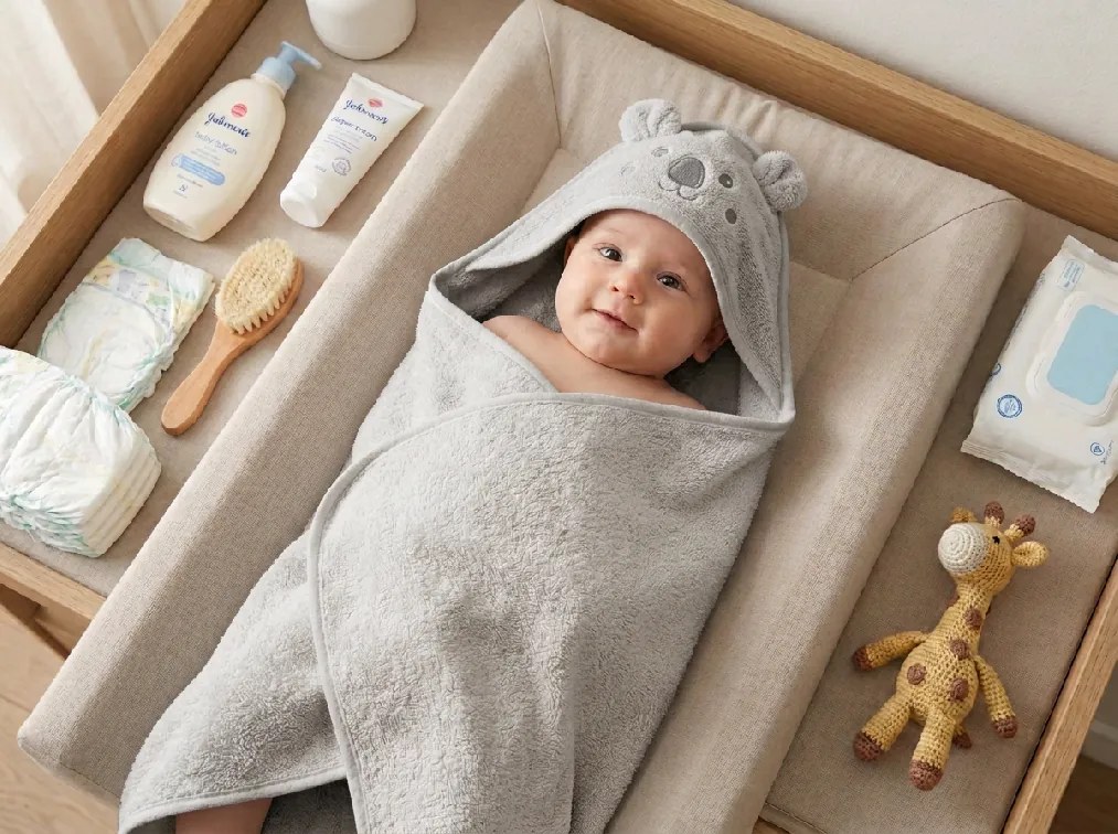 Detská osuška s kapucňou KODA 75x75 cm, sivá