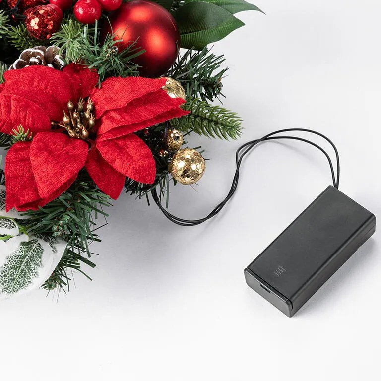 Vianočná dekorácia na stôl POINSETTIA s LED osvetlením, 50 cm