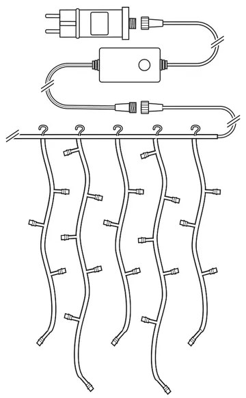 Nedis WIFILXC01W200- LED Vianočný záves 200xLED/8 funkcií 6m IP65 Wi-Fi Tuya teplá biela