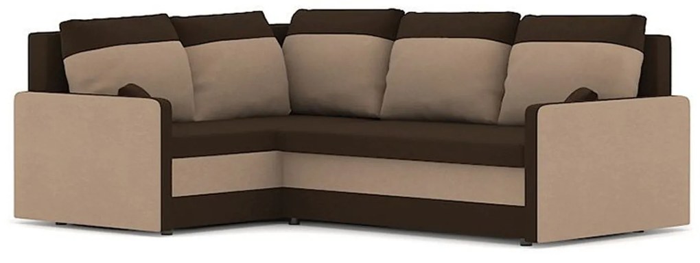 Rozkladacia rohová sedacia súprava MILTON II model 2 Ľavá Hnedá/cappuccino