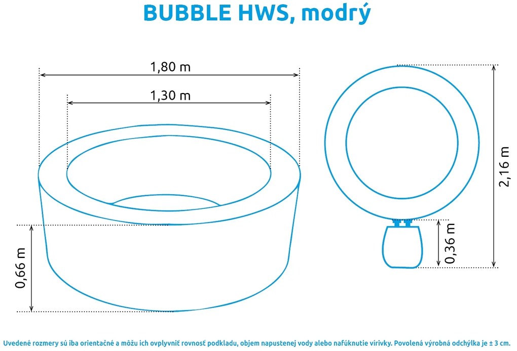 Marimex | Vírivý bazén Pure Spa - Bubble HWS, modrý | 11400275