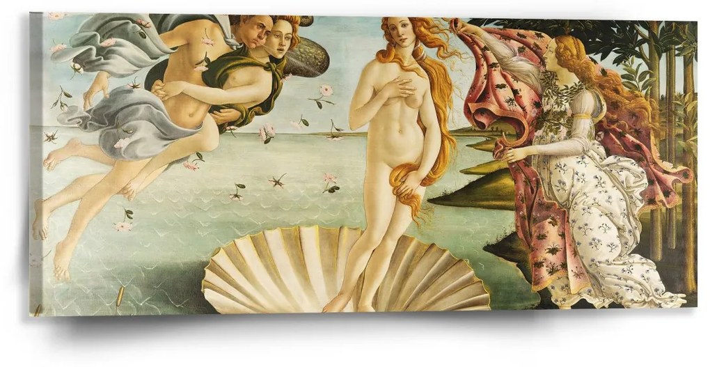 Sablio Obraz Zrodenie Venuše - Sandro Botticelli - 110x50 cm