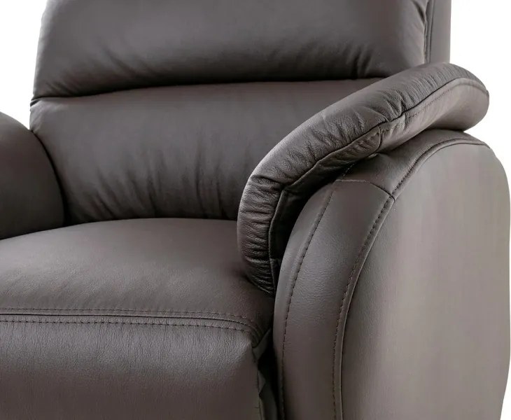 Kožené hojdacie kreslo s elektrickým polohovaním ELEGANT 1, tm. hnedá