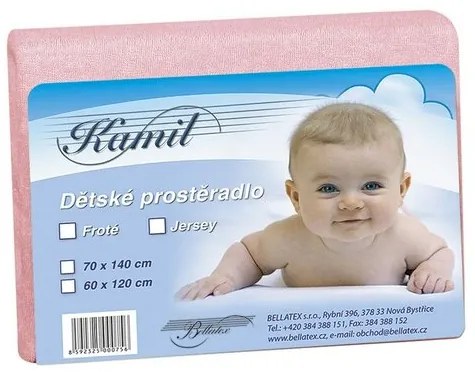 Bellatex Detské froté prestieradlo, ružová