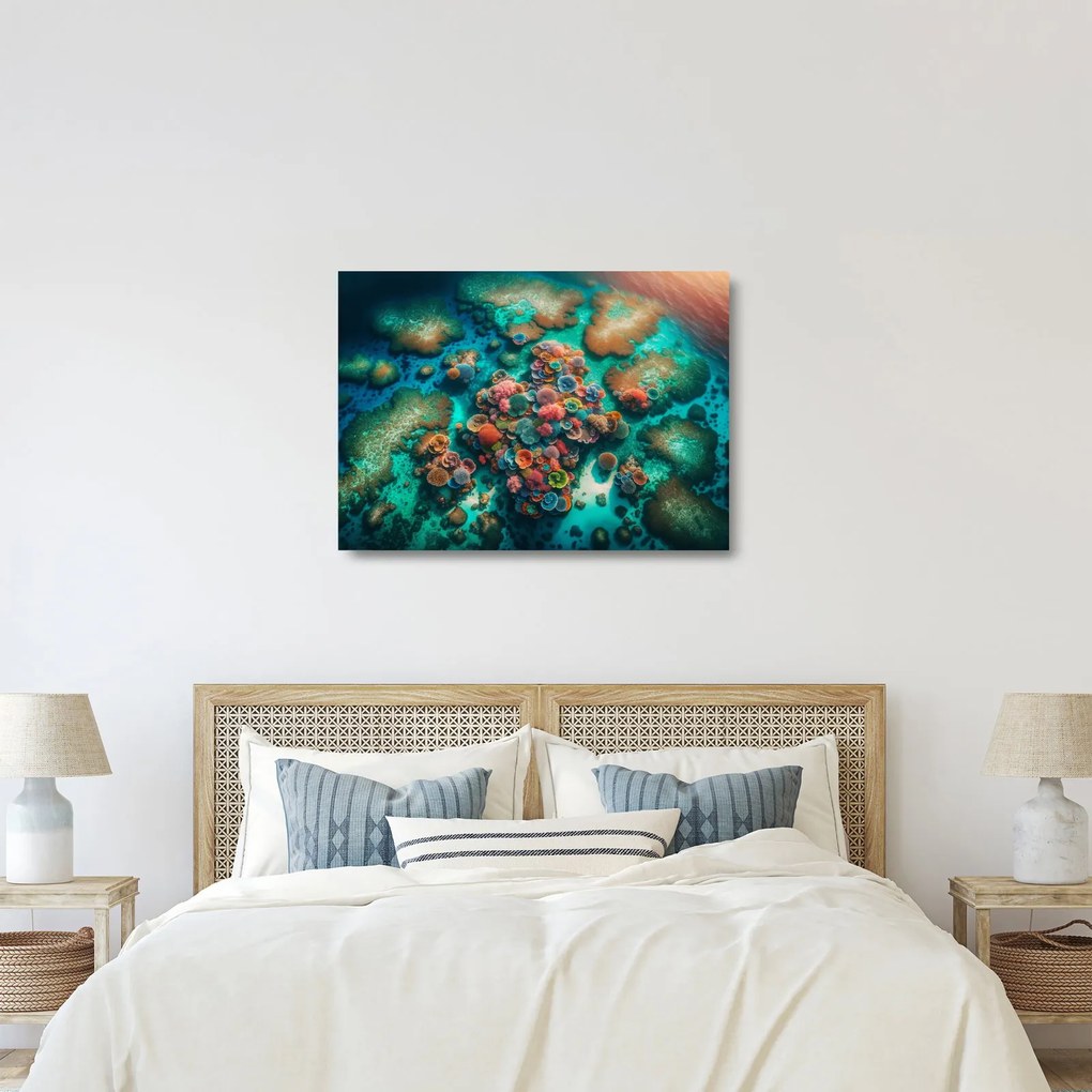 Sklenený obraz - Pohľad na more (70x50 cm)