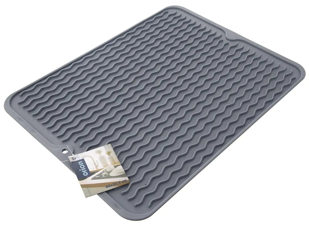 Orion Silikónový odkvapkávač k drezu, sivý