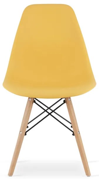 Set troch jedálenských stoličiek OSAKA horčicové (hnedé nohy) (3ks)