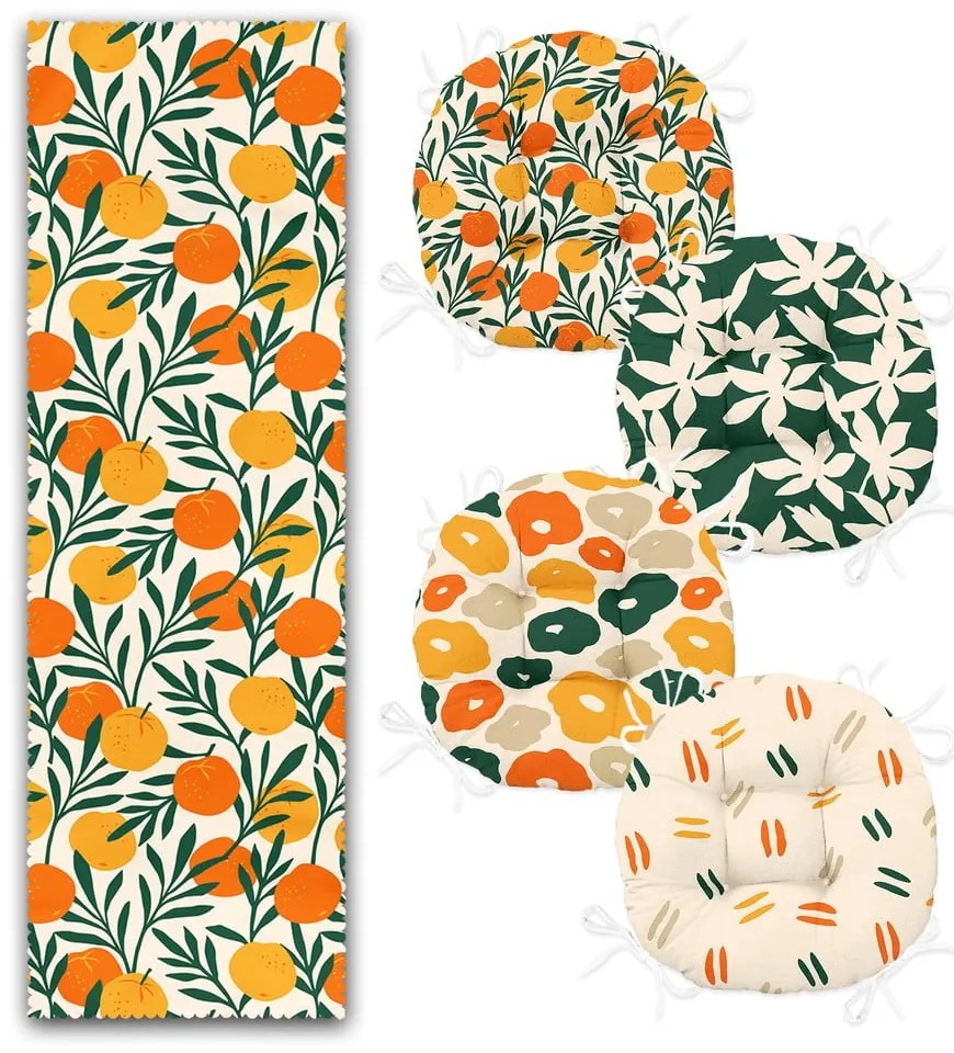 Set 4 ks sedákov a behúňa na stôl – Mila Home