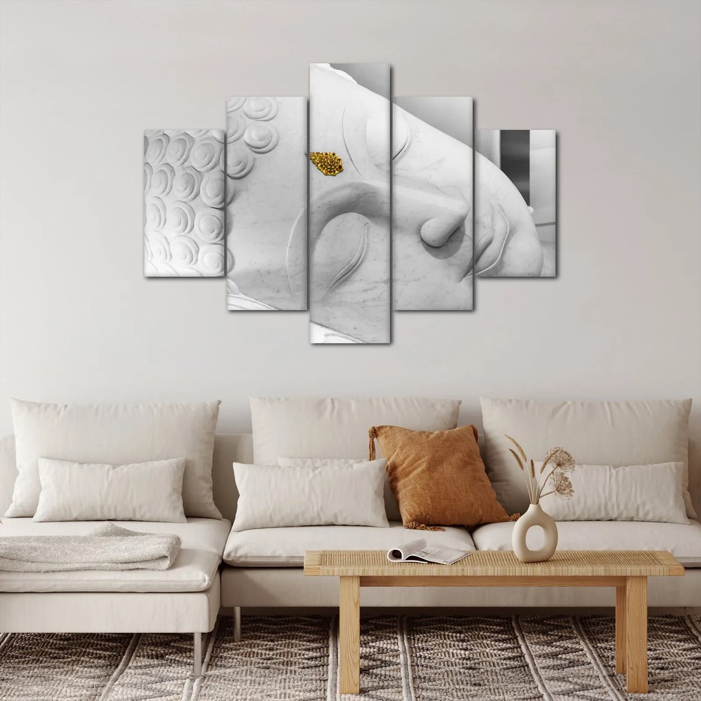 Obraz - Biely Budha (150x105 cm)