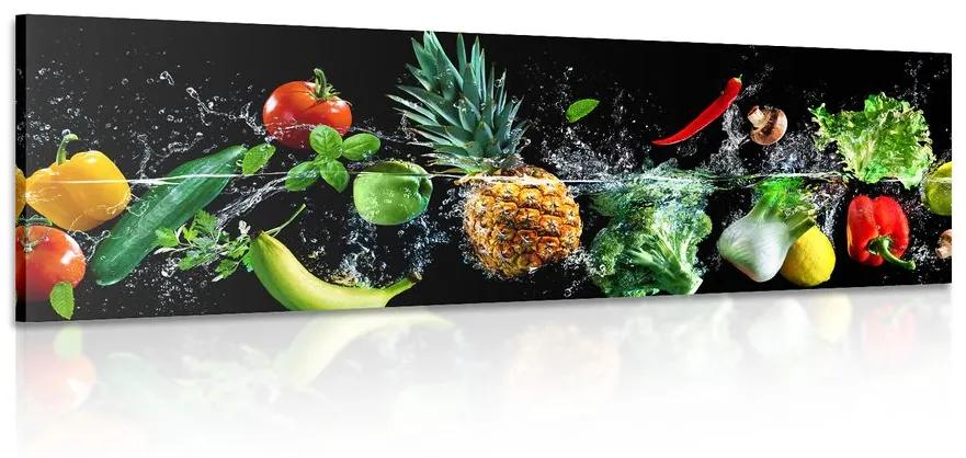 Obraz organické ovocie a zelenina Varianta: 135x45