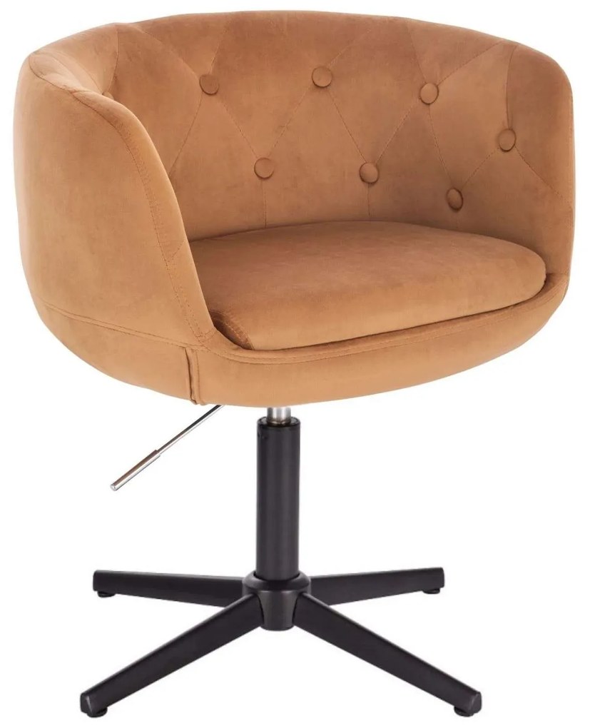 LuxuryForm DESIGN Kreslo MONTANA VELUR na čiernom kríži - hnedé
