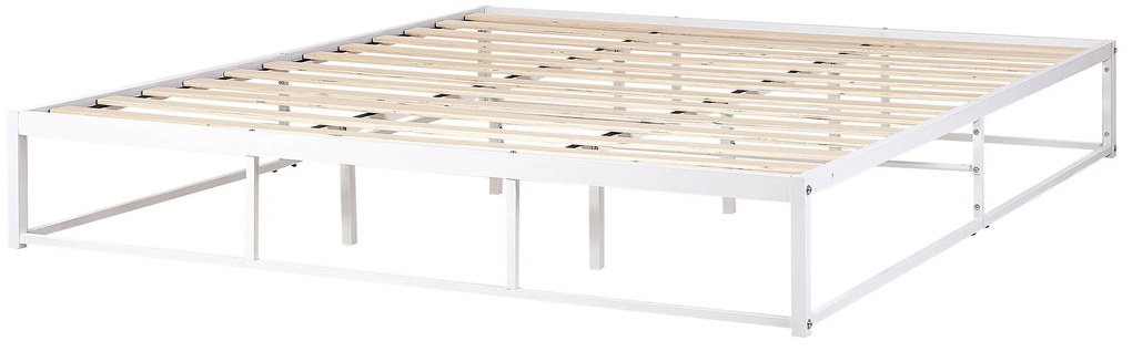 Kovová posteľ 180 x 200 cm biela VIRY Beliani