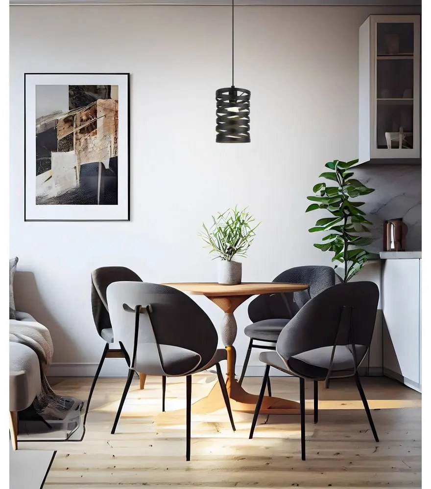 Čierne závesné svietidlo s kovovým tienidlom ø 18 cm CREMELLA – EGLO