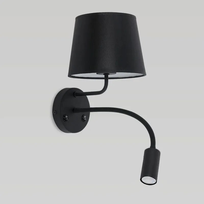 Toolight Toolight, nástenné svietidlo LED 3W+1xE27 APP1610-2W, čierna, OSW-01593