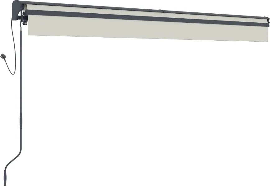 Elektrická markíza s LED osvetlením BestBerg BBSU-EL395BG / 395 × 300 cm / béžová