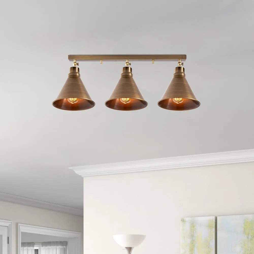 Stropné svietidlo v bronzovej farbe s kovovým tienidlom ø 20 cm Tramino – Opviq lights