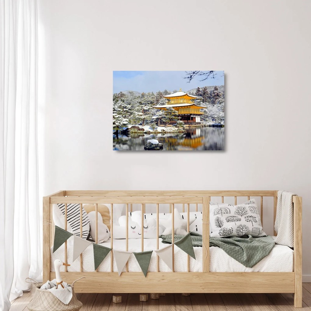 Sklenený obraz - Kinkakudži, Japonsko (70x50 cm)