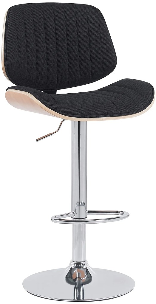 Barová stolička Clawson - látka, chróm rám - natura/čierna