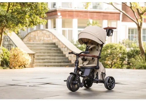 QPlay - Detská trojkolka 7v1 COMFO MAX béžová