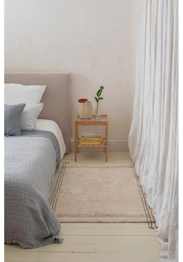 Krémový prateľný ručne tkaný bavlnený koberec 90x130 cm Cuisine Natural – Lorena Canals