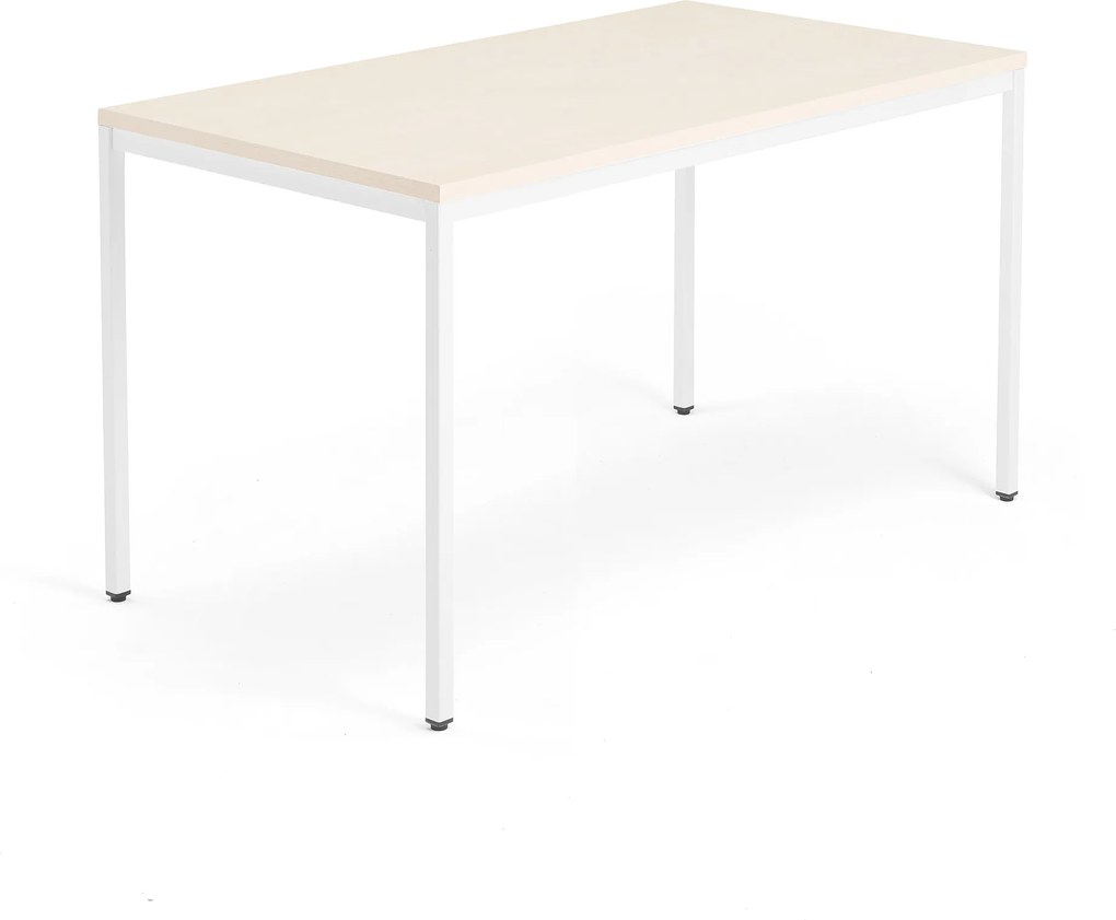 Kancelársky pracovný stôl Modulus, 1400x800 mm, breza/biela